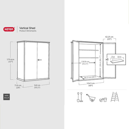 Keter Signature Vertical Shed - Stormgrey Look