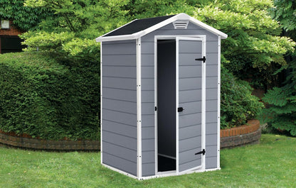 Keter Manor 4x3 Garden Shed - Grey (1.2 x 1m)
