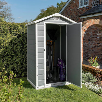 Keter Manor 4x3 Garden Shed - Grey (1.2 x 1m)