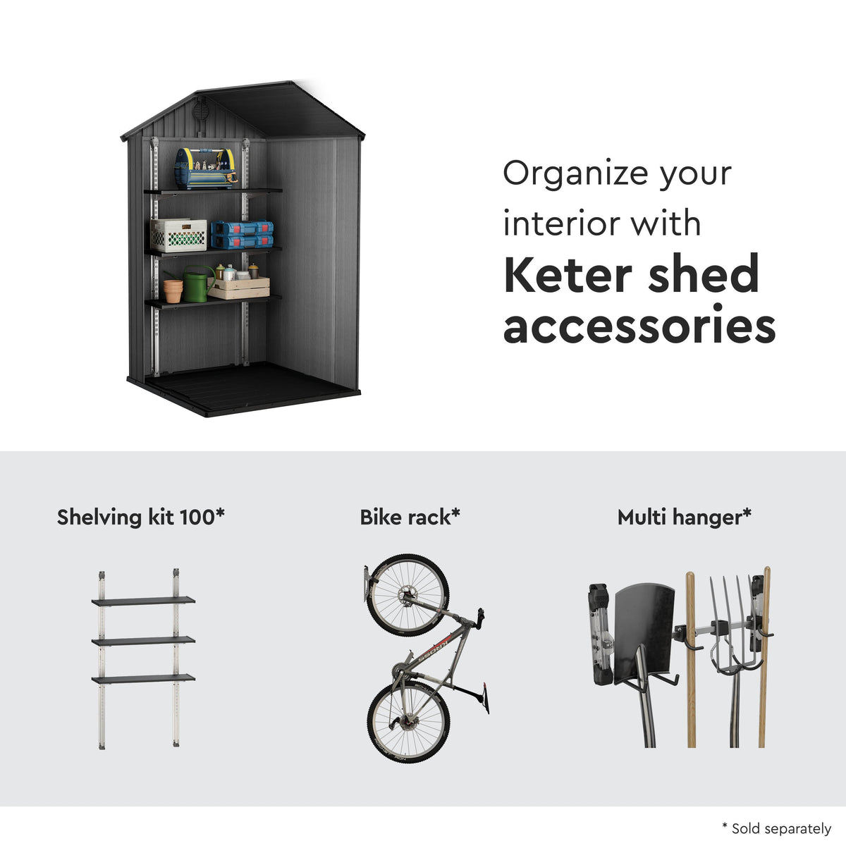 Keter Darwin 4x4 Garden Shed - Wood Green (1.3 x 1.2m)