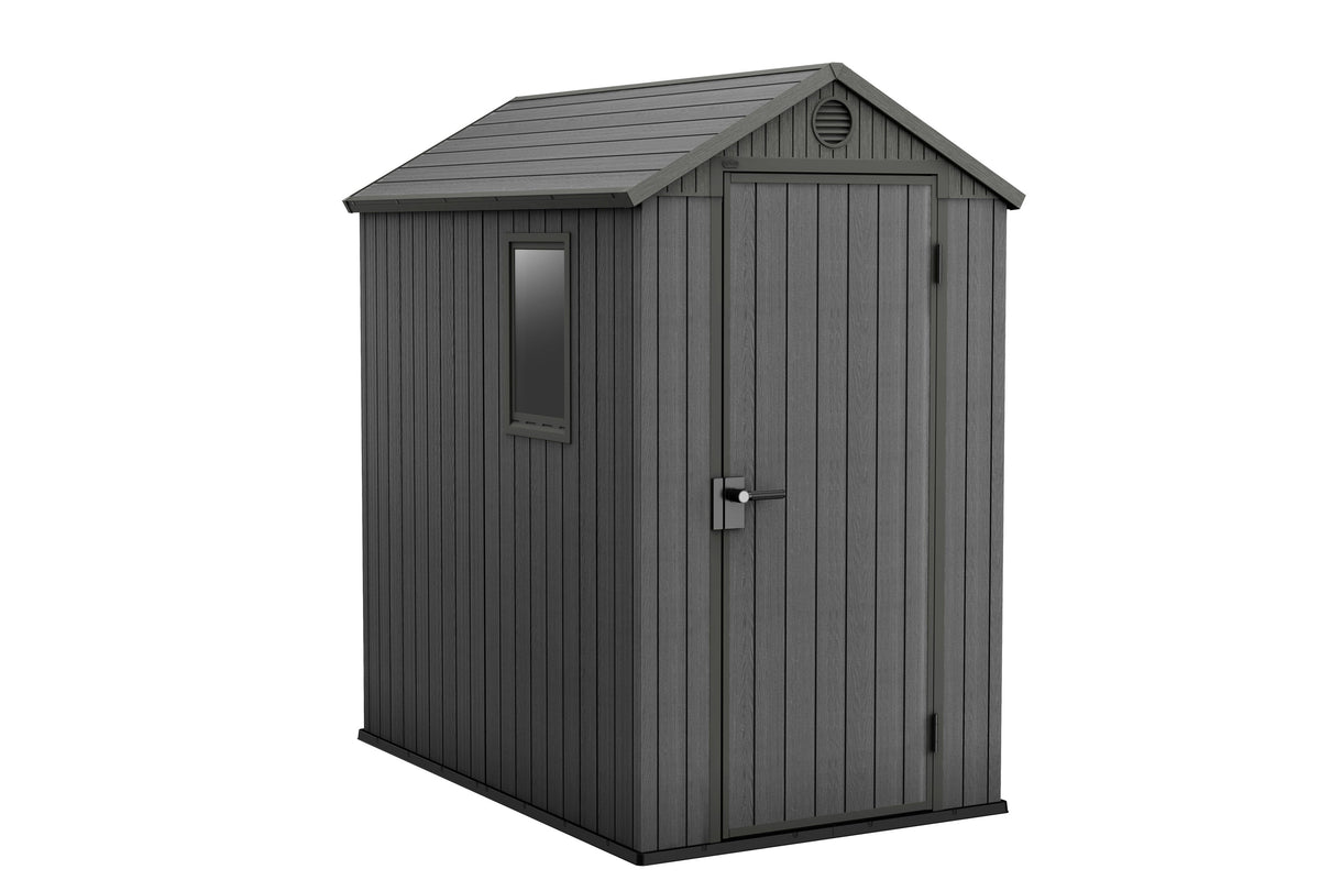 Keter Darwin 4x6 Garden Shed - Grey (1.3 x 1.9m)