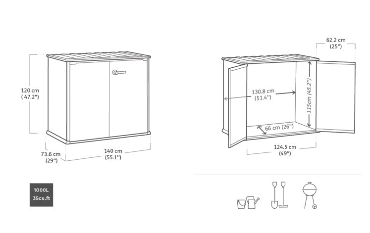 Keter Cortina Bella Shed 1000L