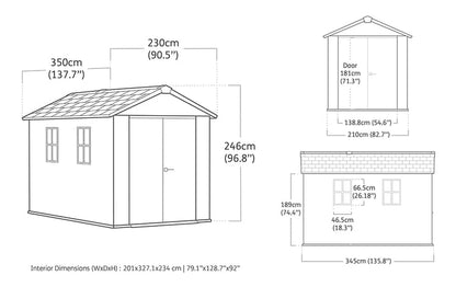 Keter Newton Plus Shed 7.5x11 (2.3 x 3.5m)