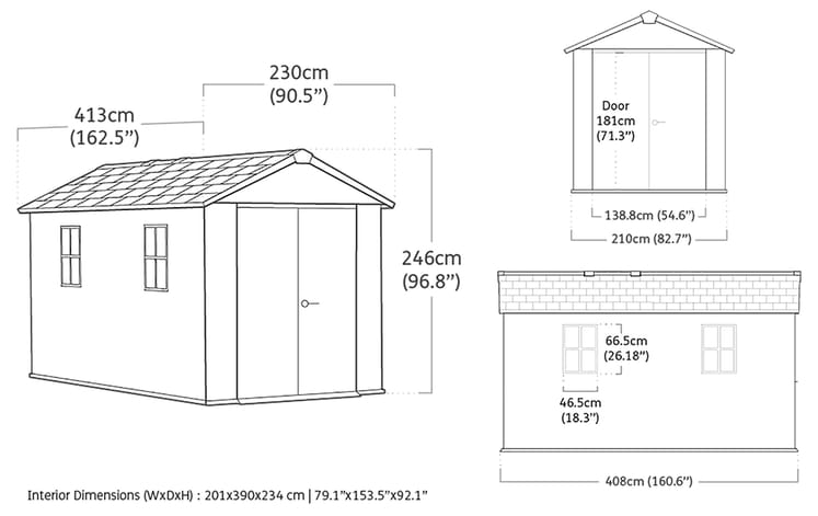 Keter Newton Plus Shed 7.5x13 (2.3 x 4.1m)