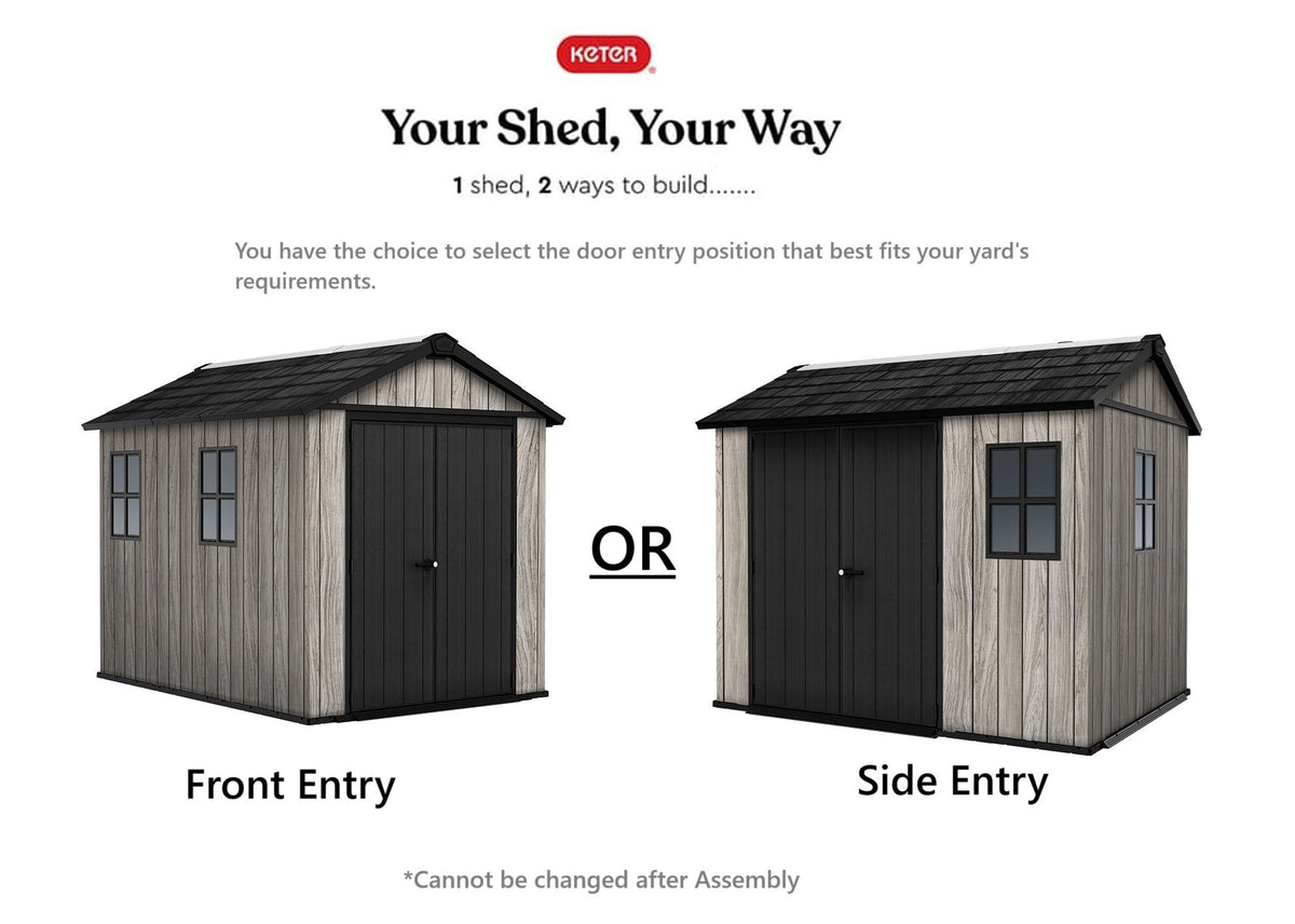 Keter Apex Shed 7.5x9 - Stormgrey Look (2.3 x 2.9m)