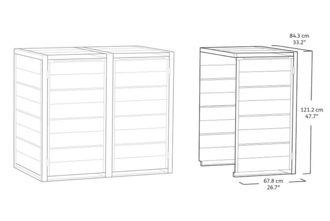 Keter Hideaway - 3 Bin (Grey)